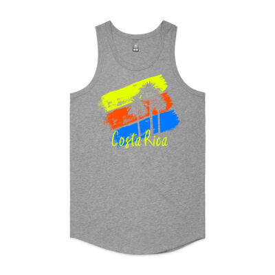 Costa Rica Palm Trees on Brush Strokes Tank Top Singlet Thumbnail