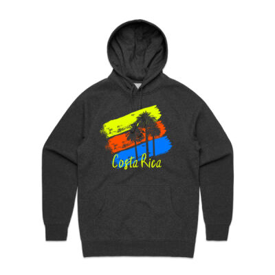 Costa Rica Palm Trees on Brush Strokes Hoodie Thumbnail